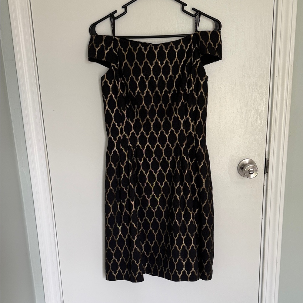 Vince Camuto Black and Gold Dress